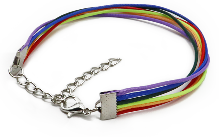 Streifenarmband (Pride) mit verstellbarem Karabinerverschluss