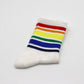 Regenbogen-Socken (Schwarz/Weiß mit Streifen)