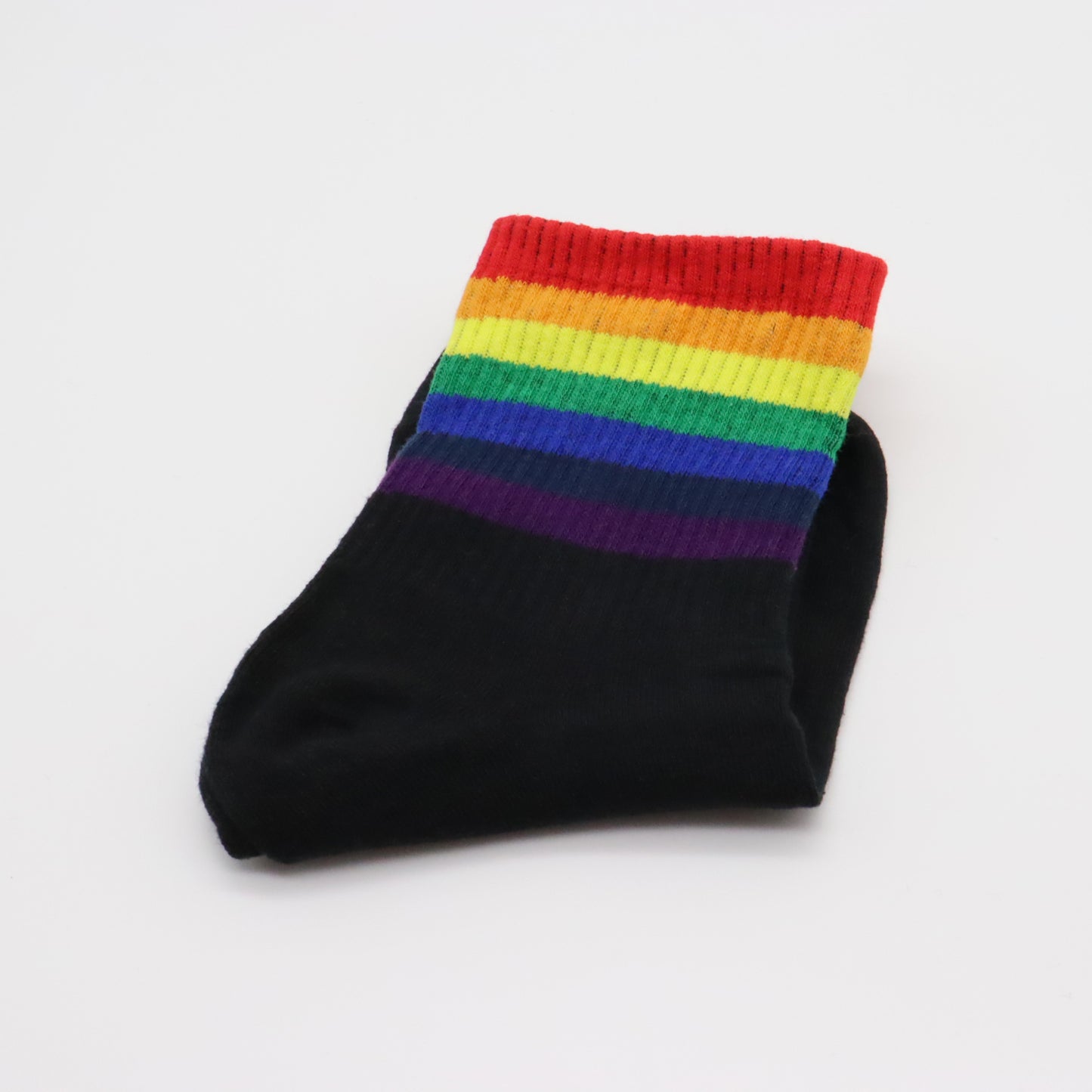Regenbogen-Socken (Schwarz/Weiß mit Streifen)