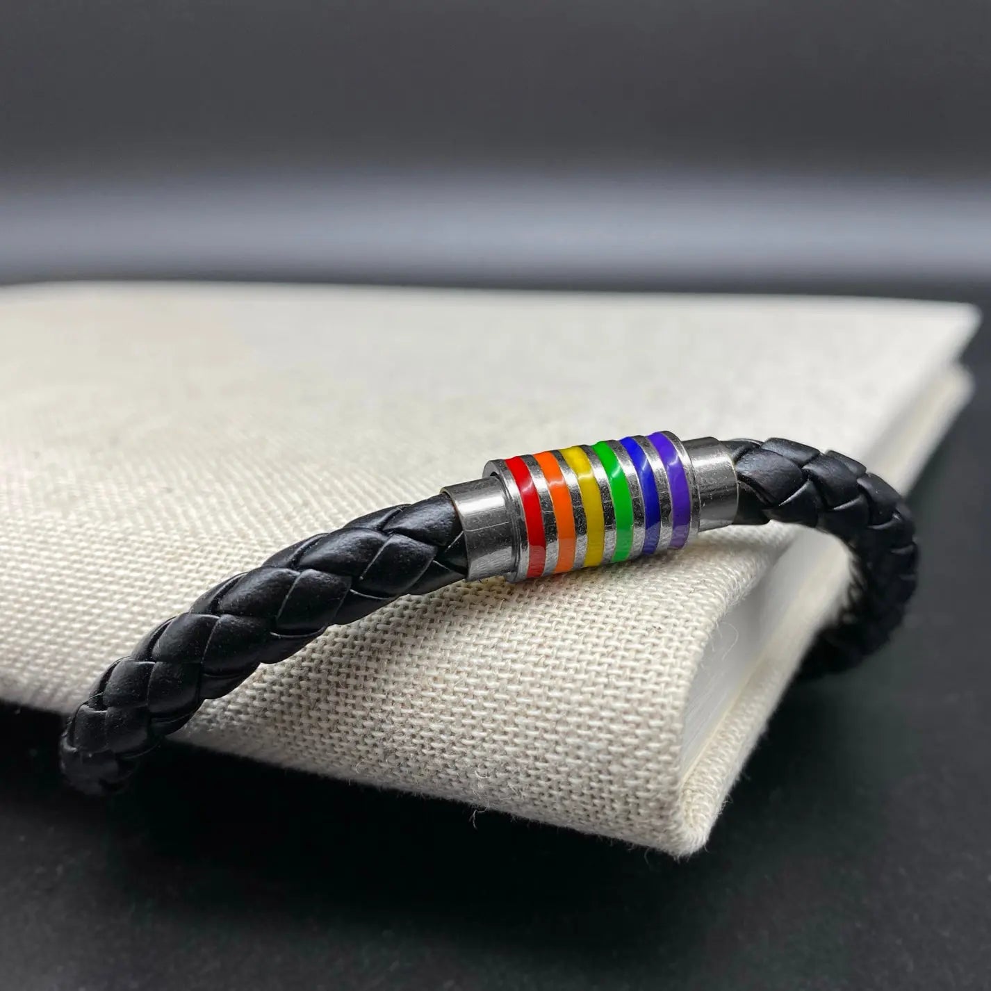 Pride Leder-Armband (Silber)