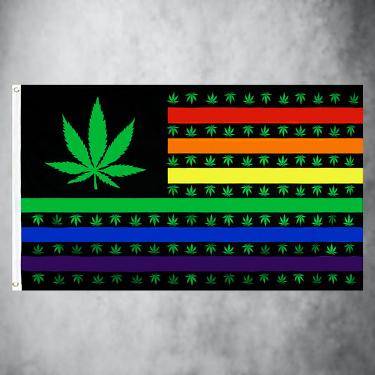 Weed Rainbow Flagge (90x150 cm)