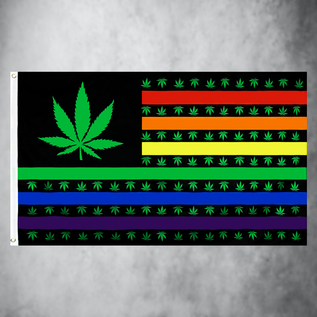 Weed Rainbow Flag - Buy LGBT flag with hemp leaf online